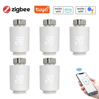 Tuya Zigbee radiatorthermostaat 5 stuks voor €92,99 bij Tomtop