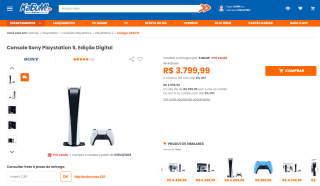 Console da Sony, modelo Playstation 5 - R$ 3.799,99
