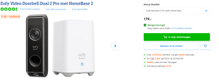 Anker Eufy Video Deurbel Dual 2 Pro + HomeBase 2 voor €129 na cashback