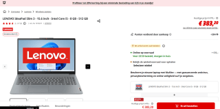 Lenovo IdeaPad Slim 3 15IAH8 15,6'' Laptop voor €383,20 bij de Mediamarkt