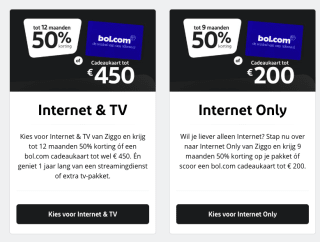 Ziggo Black Friday deals met 50% korting voor 12 maanden ELITE + ESPN compleet,Disney+,HBOmax 12 maanden gratis
