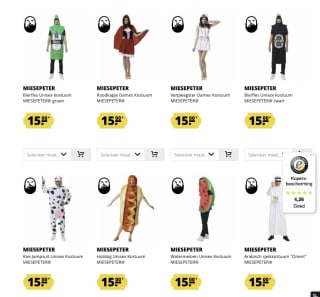 Carnavalskleding (Miesepeter) voor 15 euro