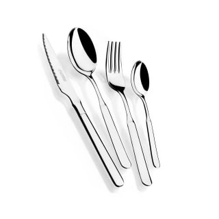 Monix Milán Juego de 24 cubiertos con cuchillo chuletero acero inoxidable Por 25,64€