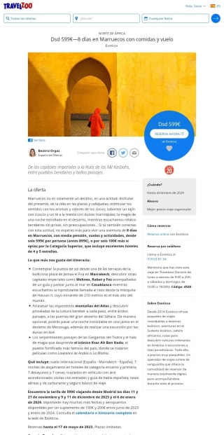 Marruecos con Vuelos 8 días desde 599€ por persona.