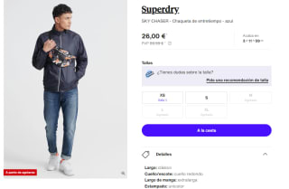 Chaqueta de Hombre Superdry SKY CHASER por 26€