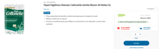 Papel Kleenex Cottonelle Gentle Bloom por $199 en Sam's Club