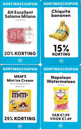 Diverse Albert Heijn kortingscoupons van juli/augustus 2023