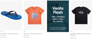 30% EXTRA + 10% primera compra ropa y accesorios Quiksilver desde 4€