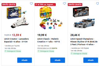 Lego segunda unidad al 70% descuento + envío gratis