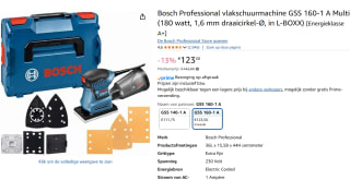Bosch Professional vlakschuurmachine GSS 160-1 A Multi voor €123,50 bij Amazon.