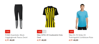 Tot 90% korting op diverse artikelen bij Voetbalshop