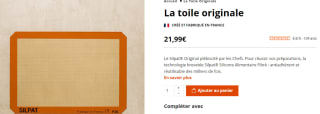Toile originale Silpat à 21,99€
