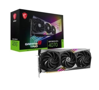 Placa MSI GeForce RTX 4070 GAMING X TRIO 12GB GDDR6X DLSS3 por 327.99€