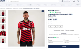 Camisa Masculina do Flamengo, modelo Adidas III 2022 - R$ 219,90