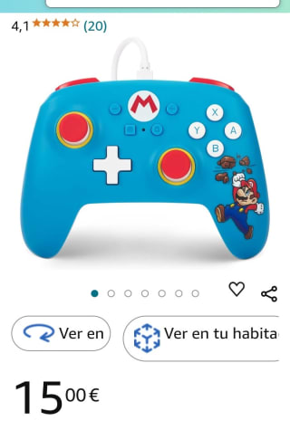 Mando Power A con cable Super Mario por 15€.