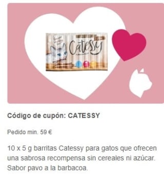 Snacks Catessy con pedido superior 59€ gratis en Zooplus