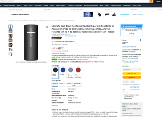 Altavoz Ultimate Ears Boom 4 Bluetooth portátil Resistente al Agua con Sonido de 360 Grados por solo 89€