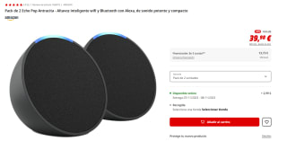 Pack de 2 Echo Pop Antracita altavoz inteligente por 39,98€