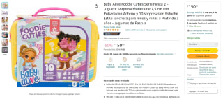 Lonchera Baby Alive Foodie Cuties Serie Fiesta 2 por $150 en Amazon