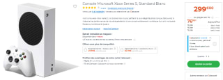 Console Microsoft Xbox Series S, Standard Blanc à 299€