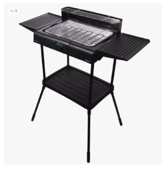PerfectSteak 4250 Stand. Barbacoa Eléctrica de 2400 W, Parrilla de acero inoxidable, Soportes con Gran Superficie, 3 Niveles de altura y Panel cortavientos, Bandeja desmontable por 39.9€ (Cuenta Nueva 29.9€)