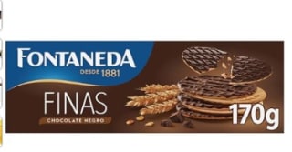 Fontaneda Galletas Digestive Fontaneda Finas cubiertas con chocolate negro, 170g por 2,02€