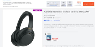 Audífonos Sony WH-1000XM4 por $3,600 con Mercado Pago