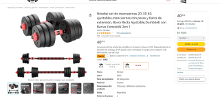 Ninabei set de mancuernas 30Kg por 38.94€