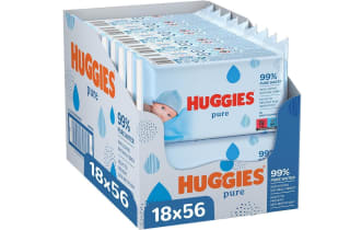 Huggies Pure Toallitas para Bebé 99% Agua Pura 18 Packs de 56 por 15,97€