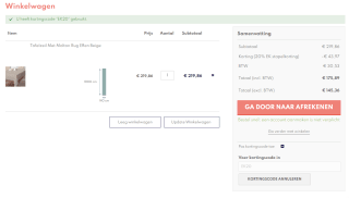 20% korting bij bestellingen vanaf €100 bij Tafelzeilonline