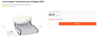 Commodoor Voetenwarmer Lichtgrijs 100w voor €8,29 bij Ochama