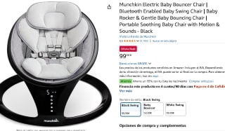 Mecedera eléctrica Munchkin para bebé con Bluetooth, balanceo y sonidos por 99.99€