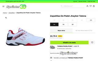Zapatillas pádel Jhayber Tatena por 22,76€