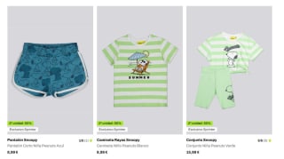 Recopilación Segunda unidad al 50% con productos de Snoopy