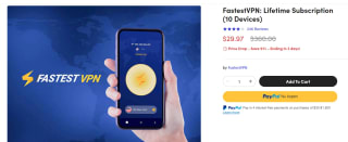 FastestVPN: Lifetime Subscription (10 Devices) voor €27,76 bij Staksocial