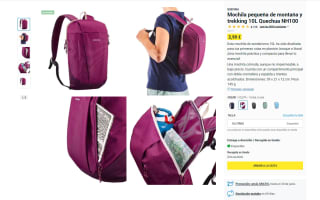 Recopilación de mochilas de 10l desde Decathlon por 3,99€