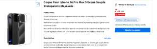 Coque Pour Iphone 16 Pro Max Silicone Souple Transparent Mayaxess à 7,45€