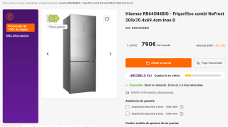 Frigorífico Hisense RB645N4BID por 790€