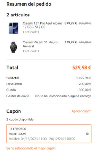 Xiaomi 13T Pro 12GB/512GB + Xiaomi Watch S1 por solo 529,98€