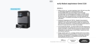 Aspirateur Robot eufy Omni C20 à 599,99€