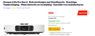 Dreame L10s Pro Gen 2 - Robotstofzuiger met Dweilfunctie voor €299 bij Bol