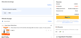 Xiaomi Smart Air Purifier Elite, Tecnología LED ultravioleta + plasma por 178,71€
