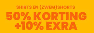 50% + 10% extra korting op Shirts en (Zwem)Shorts bij Plutosport