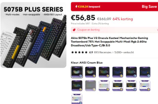 Akko 5075b Plus V2 Mechanisch keyboard voor €56,85 bij Aliexpress
