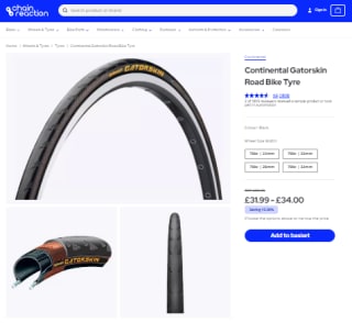 Enjoy Continental Gatorskin 700c road bike tyre from Chain Reaction Cycles for £22.49