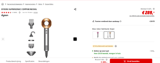 DYSON SUPERSONIC - Hair Styling Tool - nikel copper voor €289 bij de Mediamarkt