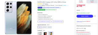 SAMSUNG Galaxy S21 Ultra 128Go Silver à 278,88€