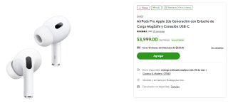 AirPods Pro 2da Gen con Estuche $3,499 | Cupón Bodega Aurrera