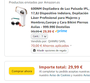 Depiladora de Luz Pulsada IPL por solo 29.99€