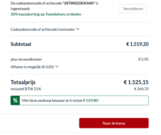 20% extra kassakorting op tweede kans producten bij Alternate